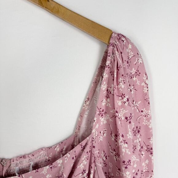 NWT Reformation Rosalie Floral Wrap Mini Dress Women's 12 Pink Ditsy Coquette - Picture 10 of 16